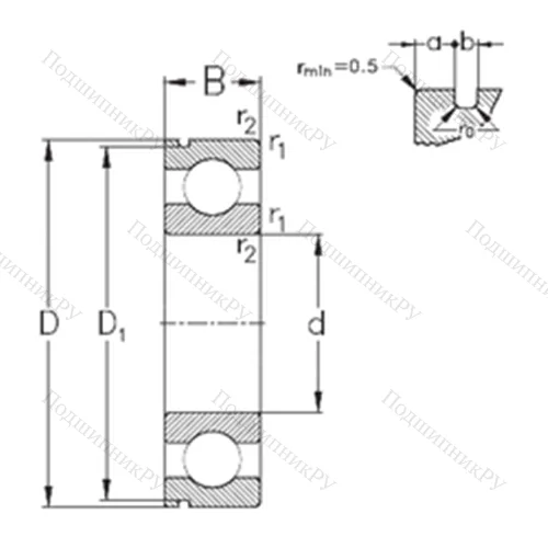 Подшипник шариковый радиальный 6408-N от производителя  NKE