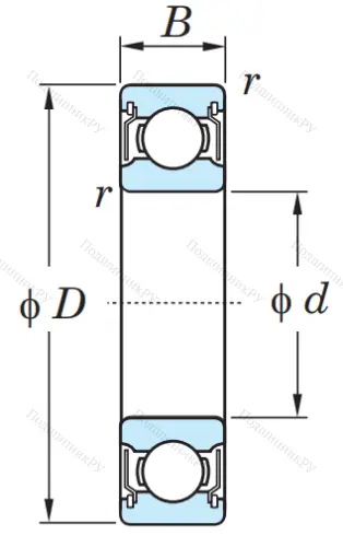 Однорядный шариковый подшипник 6222 ZZ C 3 от производителя  KOYO