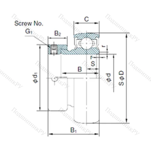 Подшипник шариковый радиальный KH 206AE