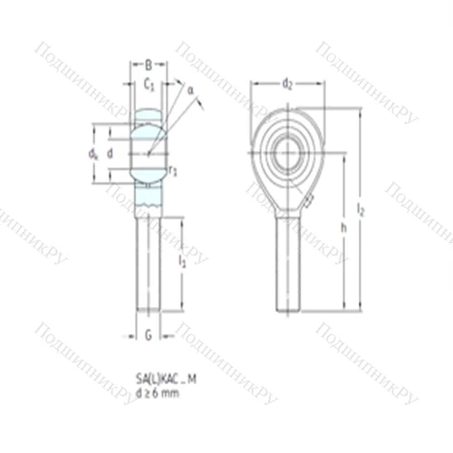 Подшипник скольжения сферический SALKAC 14M