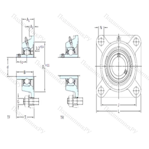 Подшипниковый узел шариковый радиальный FYJ 60 TF от производителя  SKF