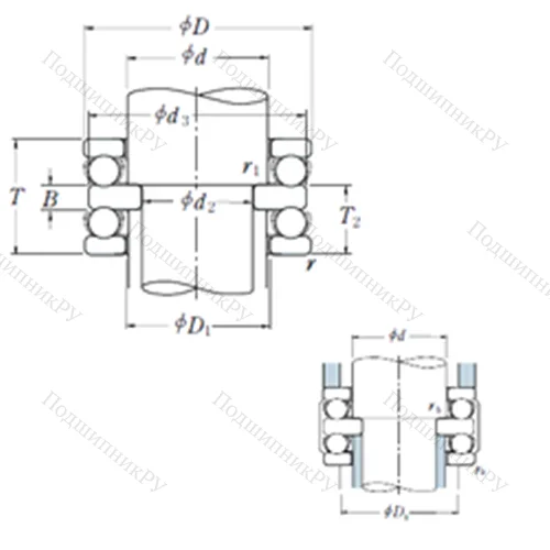 Подшипник шариковый упорный 52413 от производителя  NSK