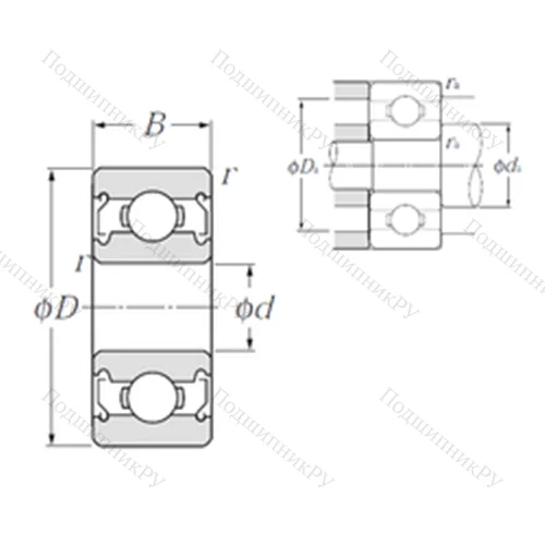 Подшипник шариковый радиальный R 168AZZ от производителя  NTN