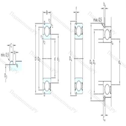 Подшипник шариковый радиальный 6210-2ZNR от производителя  SKF