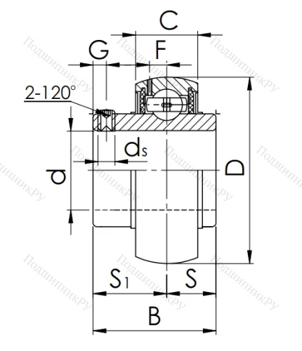 Корпусный подшипник UC 211 (480211) в Уфе
