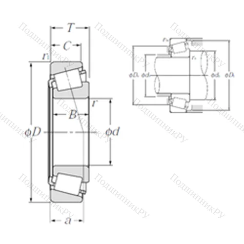 Подшипник роликовый радиально-упорный 4T-02872/02820 от производителя  NTN