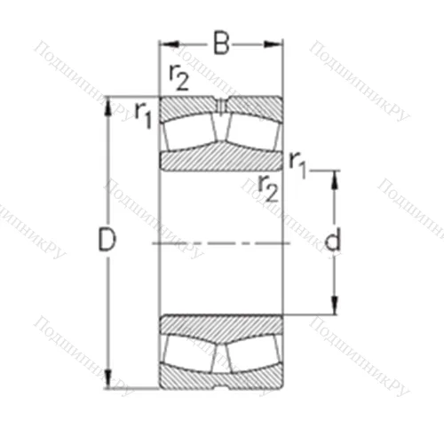 Подшипник роликовый радиальный самоцентрирующийся 23048-MB-W 33 от производителя  NKE