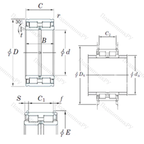 Подшипник роликовый радиальный DC 5020NR
