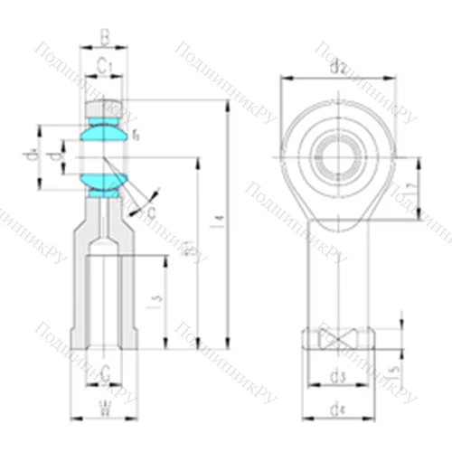 Подшипник скольжения сферический SI 50ET-2RS