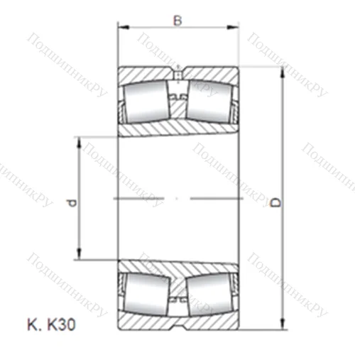 Подшипник роликовый радиальный самоцентрирующийся 24196 K 30W 33 от производителя  ISO