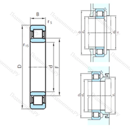 Подшипник роликовый радиальный NU 1064 от производителя  PSL