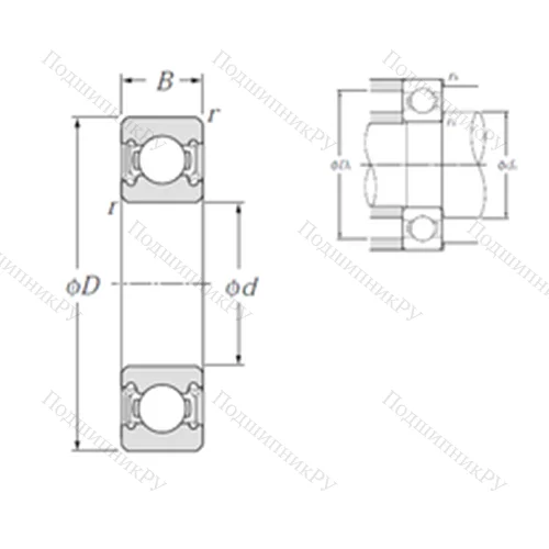 Подшипник шариковый радиальный 6813LLU