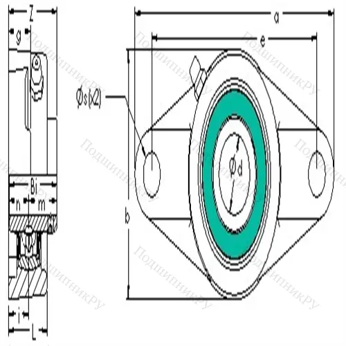 Подшипниковый узел UCFL 209G 5PL от производителя  AST