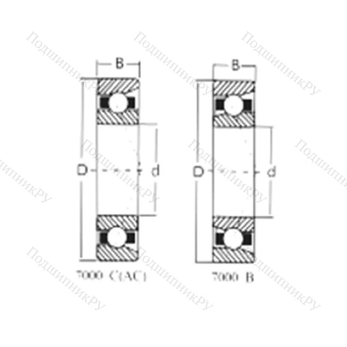 Подшипник шариковый радиально-упорный 7318AC от производителя  CRAFT