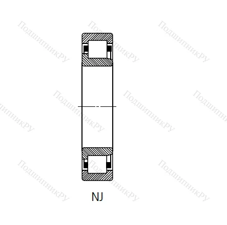 Цилиндрический роликовый подшипник 42211 (NJ 211)