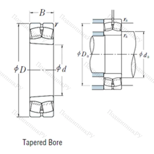 Подшипник роликовый радиальный самоцентрирующийся 21308EAKE 4
