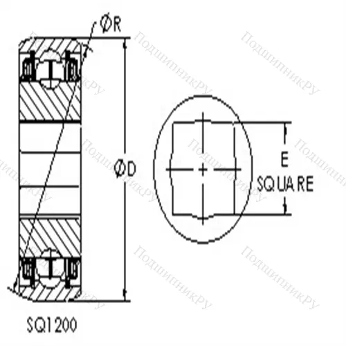 Подшипники шариковые радиальные с квадратным отверстием SQ 1208-014 от производителя  AST