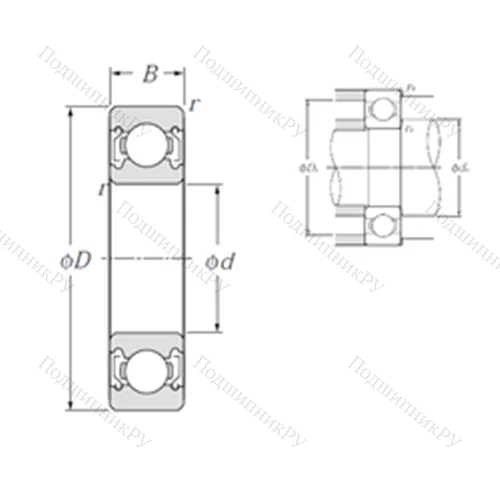 Подшипник шариковый радиальный 6902ZZ