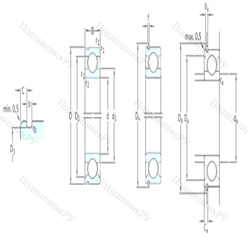Подшипник шариковый радиальный 6024NR