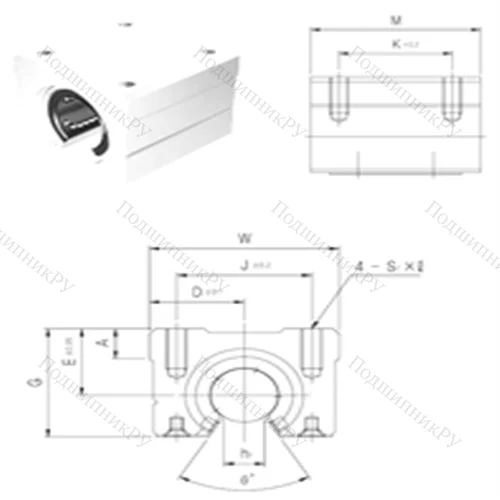Подшипник шариковый линейный SBR 50UU от производителя  Samick