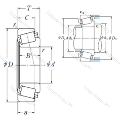 Подшипник роликовый радиально-упорный 09081/09196 от производителя  NSK