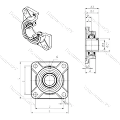 Подшипниковый узел шариковый радиальный UCF 216 от производителя  SNR Подшипниковый узел шариковый радиальный UCF 216 от производителя  SNR