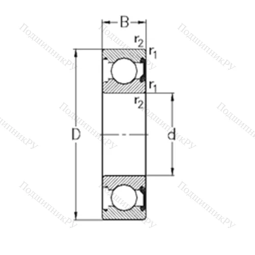 Подшипник шариковый радиальный 61806-2RSR от производителя  NKE