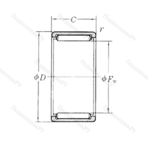 Подшипник игольчатый радиальный RLM 4015 от производителя  NSK Подшипник игольчатый радиальный RLM 4015 от производителя  NSK