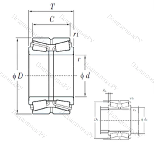 Подшипник роликовый радиально-упорный 46T 32221JR/95