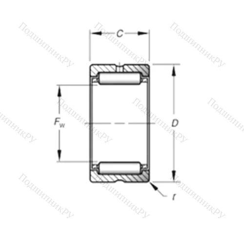 Подшипник игольчатый радиальный HJ-283720 от производителя  TIMKEN