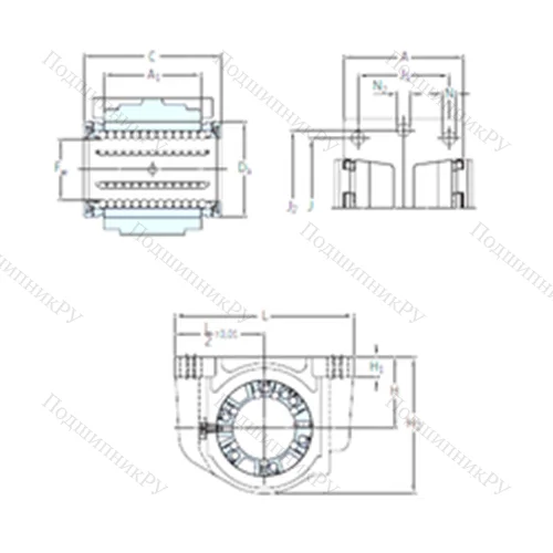 Подшипник шариковый линейный LUCD 12 от производителя  SKF