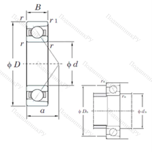 Подшипник шариковый радиально-упорный HAR 007C