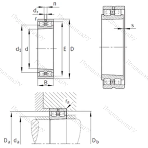Подшипник роликовый радиальный NN 3009-AS-K-M-SP от производителя  INA