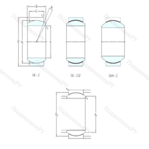 Подшипник скольжения сферический GEH 20C от производителя  SKF