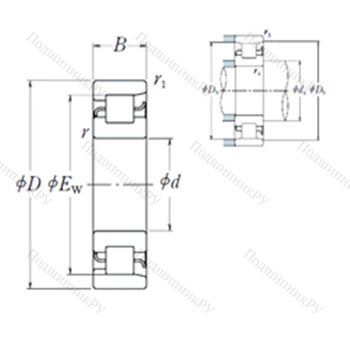 Подшипник роликовый радиальный NF 236