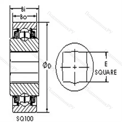 Подшипники шариковые радиальные с квадратным отверстием SQ 110-102 от производителя  AST