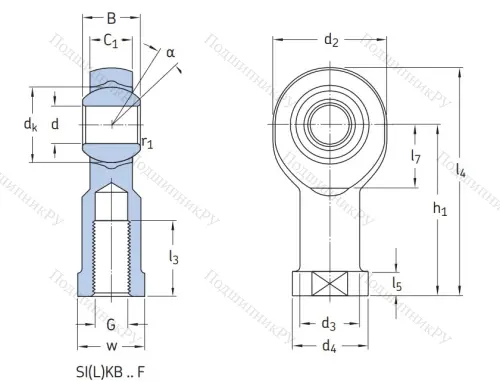 Шарнирная головка с внутренней правой резьбой SIKB 6 F в Уфе