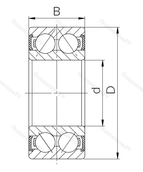 Радиально-упорный шариковый подшипник 3056210 2RS (3210 2RS) в Уфе