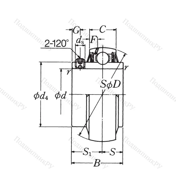 Корпусный подшипник UC 205 D 1 в Уфе