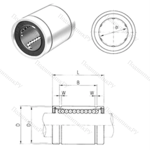 Подшипник шариковый линейный LM 12UU от производителя  Samick