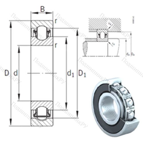 Подшипник с шариковыми роликами (ball roller) радиальный BXRE 006-2HRS от производителя  INA