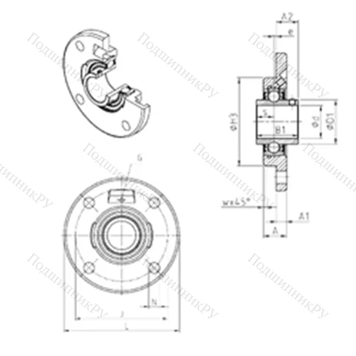 Подшипниковый узел шариковый радиальный UCFCE 203 от производителя  SNR
