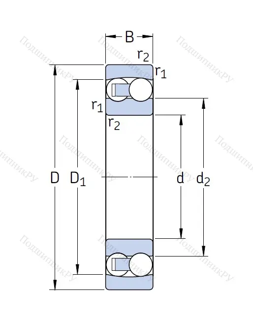 Двухрядный шариковый подшипник 2305 M C 3/R 851 от производителя  SKF