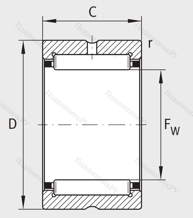 Игольчатый подшипник NK 25/16 XL