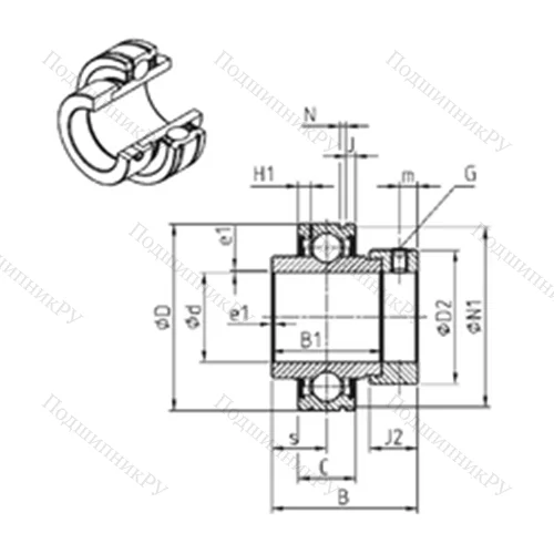 Подшипник шариковый радиальный CEX 206-18