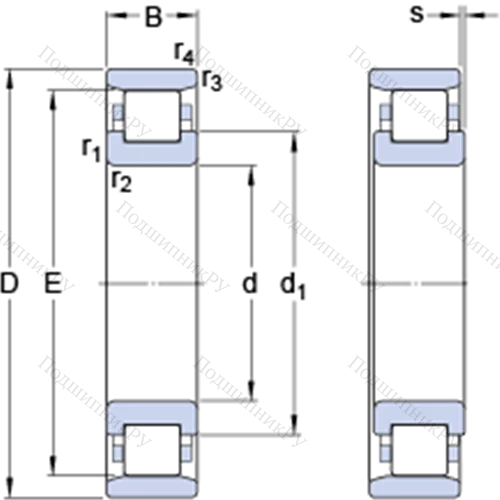 Однорядные цилиндрические роликоподшипники CRL 24 A