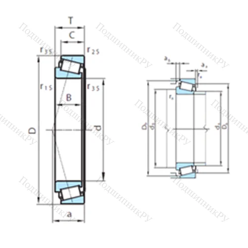 Подшипник роликовый радиально-упорный T 4CB 130X. от производителя  PSL