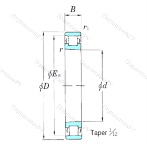 Подшипник роликовый радиальный 3NCN 1030K