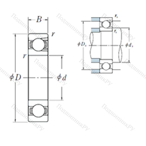 Подшипник шариковый радиальный BL 306