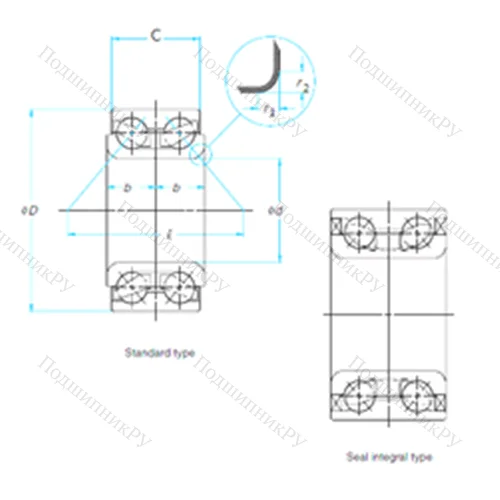 Подшипник шариковый радиально-упорный WB 000003